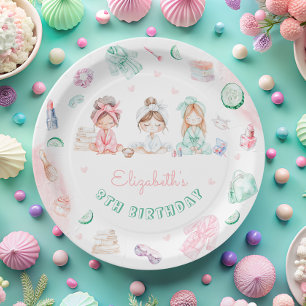 Assiettes En Carton Fête spa Fille Anniversaire Plaque papier
