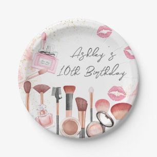 Assiettes En Carton Fête spa Glamor Girl Maquillage Anniversaire