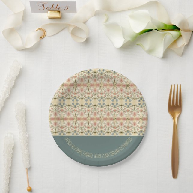 Assiettes En Carton Fête spéciale florale fantaisie (Mariage)