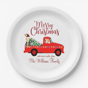 Assiettes En Carton Fêtes de Noël de Little Red Truck