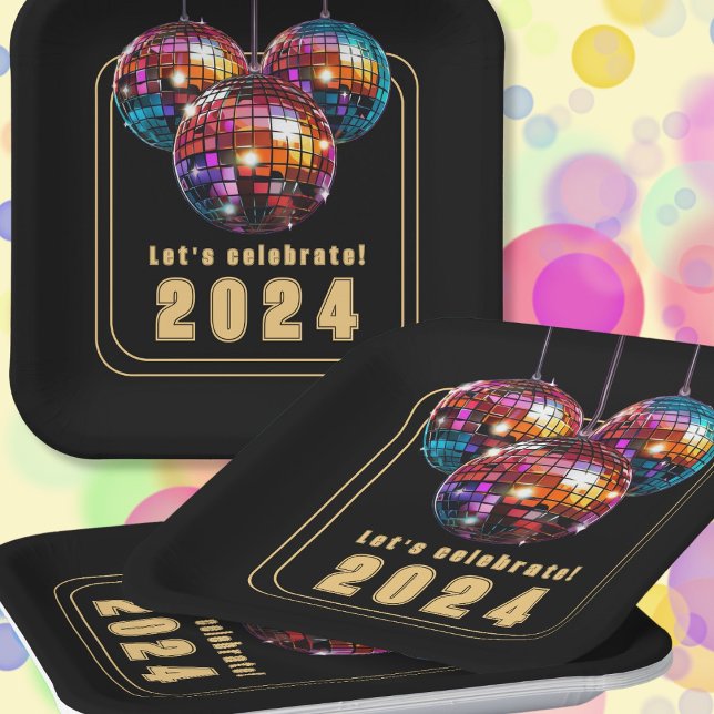 Assiettes En Carton Fêtons 2024 (Créateur téléchargé)