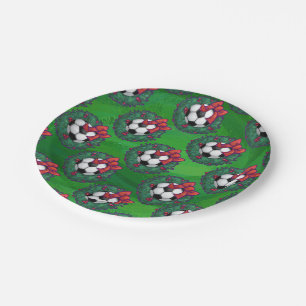 Assiettes En Carton Feu de Noël du bal de football