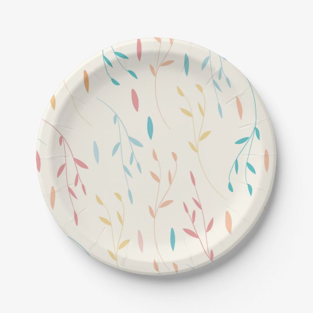 Assiettes En Carton feuille d'arbre (Devant)