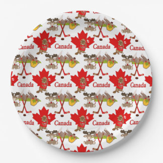 Assiettes En Carton Feuille d'érable Canadien 150 ans