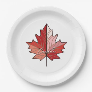 Assiettes En Carton Feuille d'érable canadienne contemporaine ID1071