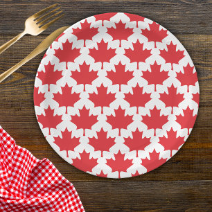 Assiettes En Carton Feuille d'érable de la fête du Canada