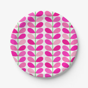 Assiettes En Carton Feuilles danois du milieu du siècle, les tons ros