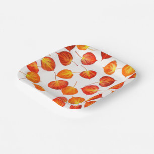 Assiettes En Carton Feuilles d'automne d'Aspen coloré