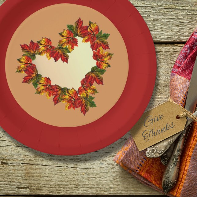 Assiettes En Carton Feuilles d'automne de plaque de papier de 9" Conce (Créateur téléchargé)