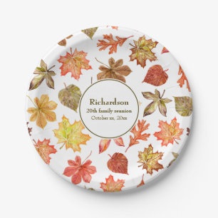 Assiettes En Carton Feuilles d'automne motif automne réunion de famill