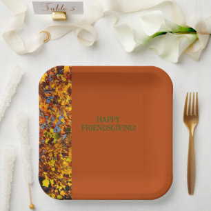 Assiettes En Carton Feuilles de l'acajou Thanksgiving Friendsgiving
