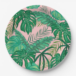 Assiettes En Carton Feuilles tropicaux