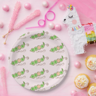 Assiettes En Carton Fève Rose Dans Une Gousse Féminité Fantaisiste pou