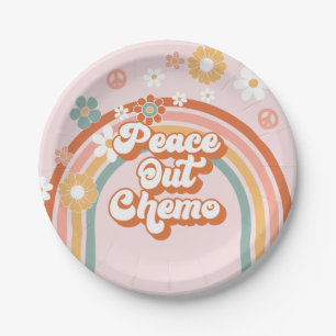 Assiettes En Carton Fiche de Paix Hippie Chimio Arc-en-ciel