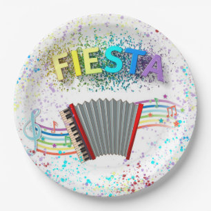 Assiettes En Carton Fiesta Accordion Danser Anniversaire
