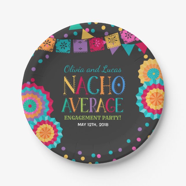Assiettes En Carton Fiesta Engagement Party Plaque Nacho Moyenne (Devant)