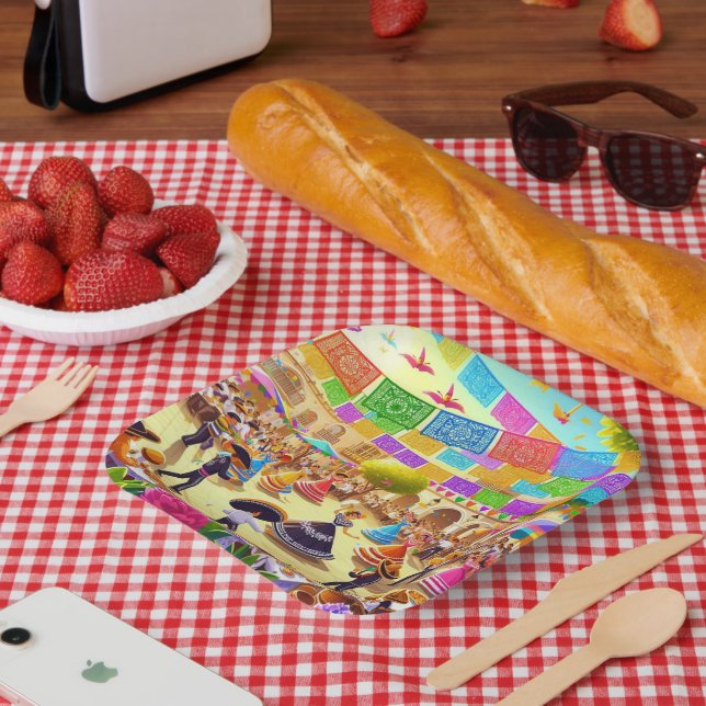 Assiettes En Carton Fiesta mexicaine (Pique-nique)