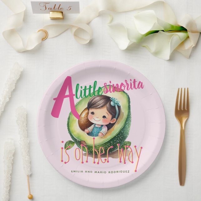 Assiettes En Carton Fiesta Sinorita Baby Girl Douche Partyware rose (Mariage)