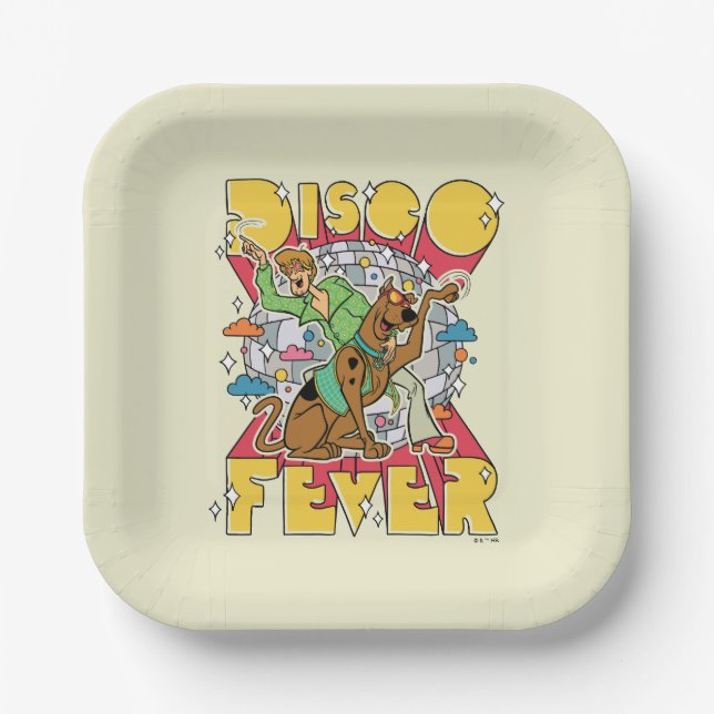 Assiettes En Carton Fièvre de Disco avec Scooby et Shaggy (Recto)