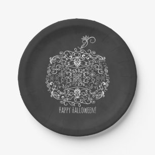 Assiettes En Carton Filigree Chalkboard Automne Citrouille Automne Aut
