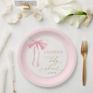 Assiettes En Carton Fille Baby shower de la ceinture rose