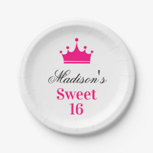 Assiettes En Carton Fille Blanche Chaud Rose Douceur 16 Princesse Nom 