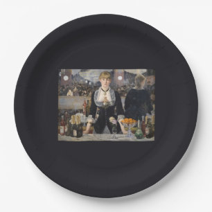 Assiettes En Carton Fille de barmaid victorienne aux Folies Bergère, F