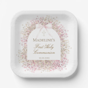 Assiettes En Carton fille de première communion