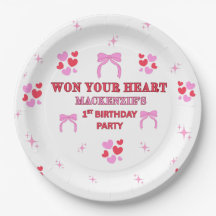 FILLE DU 1ER ANNIVERSAIRE 23 CM PETIT COEUR SUCRÉ