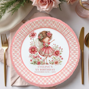 Assiettes En Carton Fille Féerique Fantaisiste 6ème Anniversaire Flora