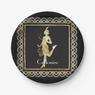 Assiettes En Carton Fille Flapper des années 1920 Thunder_Cove