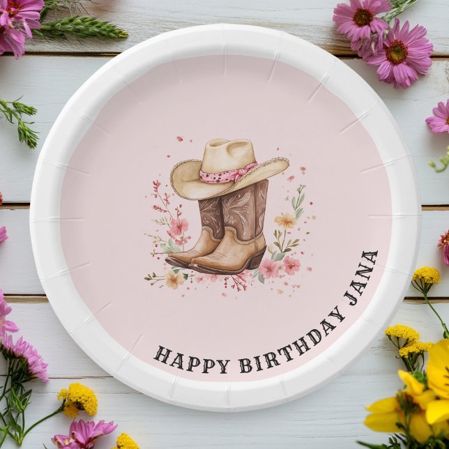Assiettes En Carton Fille Fleur sauvage Bash Anniversaire | Occident r (Créateur téléchargé)