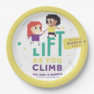 Assiettes En Carton Fille Geek X Elevate + Plaques de fête #IWD2020 9"