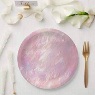 Assiettes En Carton Fille Pearl rose