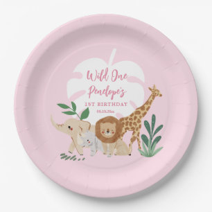 Assiettes En Carton Fille Safari Anniversaire Plaques papier