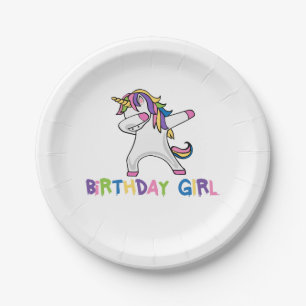 Assiettes En Carton Fille tamponnante brillamment colorée