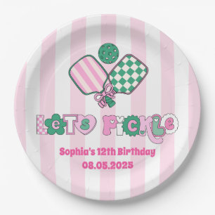 Assiettes En Carton Filles de Pickleball Anniversaire