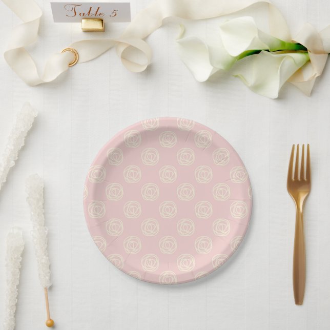 Assiettes En Carton Filles simples Aquarelle Baby shower Floral (Mariage)
