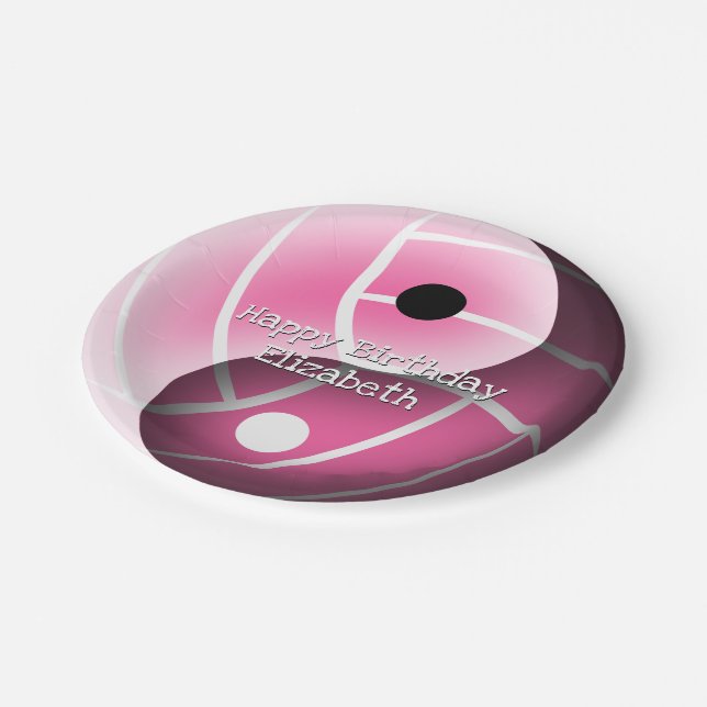 Assiettes En Carton filles yyang volleyball rose N'importe quelle coul (Angle)