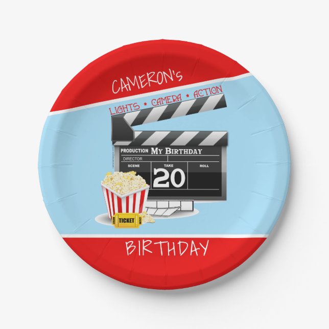 Assiettes En Carton Film Thème 20e anniversaire (Devant)