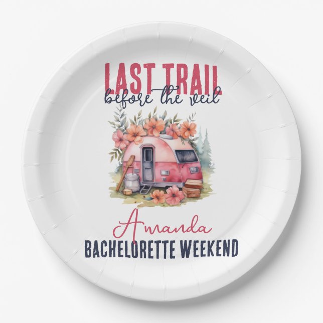 Assiettes En Carton Fin de semaine du Dernier Trail Bachelorette Party (Devant)