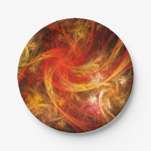 Assiettes En Carton Firestorm Art Abstrait