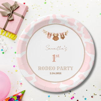 Assiettes En Carton First Rodeo Pink Cowgirl Western Birthday