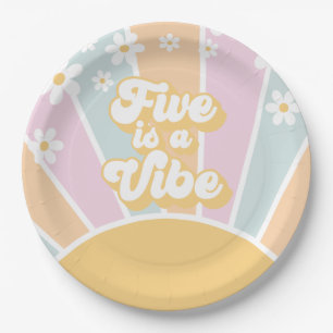 Assiettes En Carton Five est Vibe pastel Retro Sunshine daisy boho