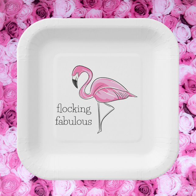 Assiettes En Carton Flamant Rose Affublage Fabuleux (Créateur téléchargé)