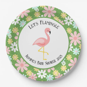 Assiettes En Carton Flamant rose tropical mignon et Fleur marguerite r