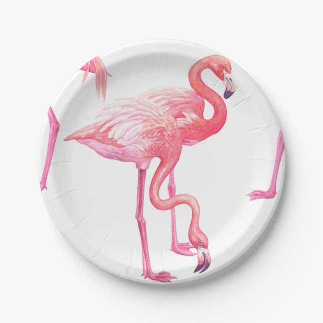 Assiettes En Carton Flamants roses (Devant)