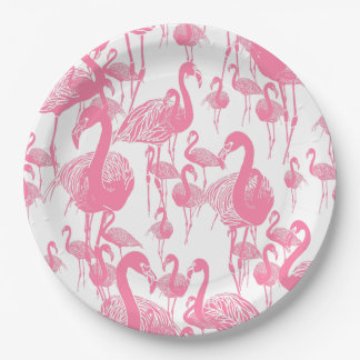 Assiettes En Carton Flamants roses vintage fête rétro des années 50 pi