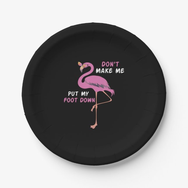 Assiettes En Carton Flamingo | Flamingo With Glasses Dont Make Me Put (Devant)