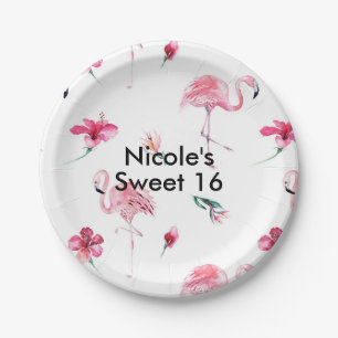 Assiettes En Carton Flamingo Rose Tropiques Fête Été Tropical